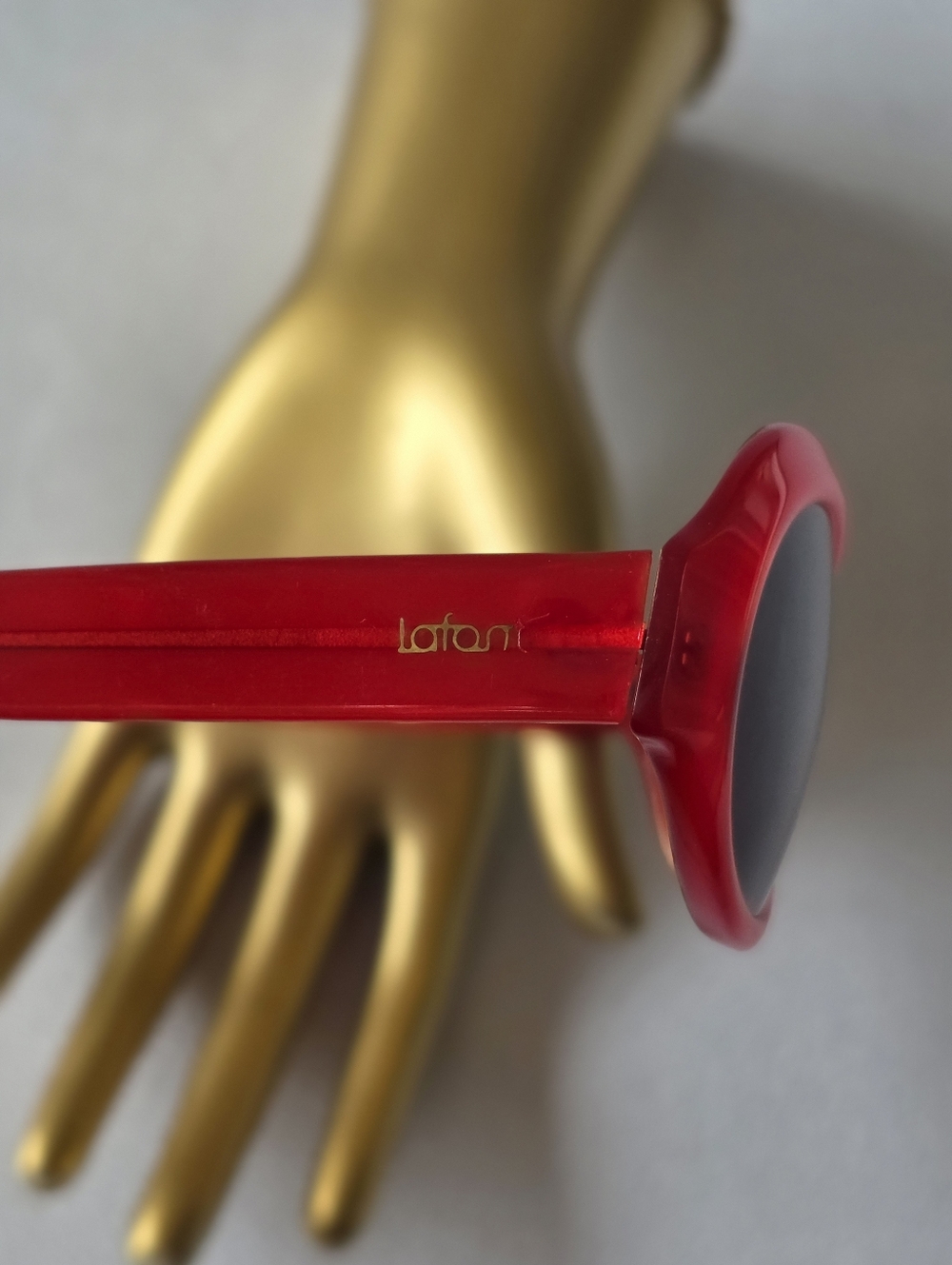 Rare Lafont Paris Lugano Red Oval Sunglasses Vintage French Designer Acetate - Picture 11 of 13